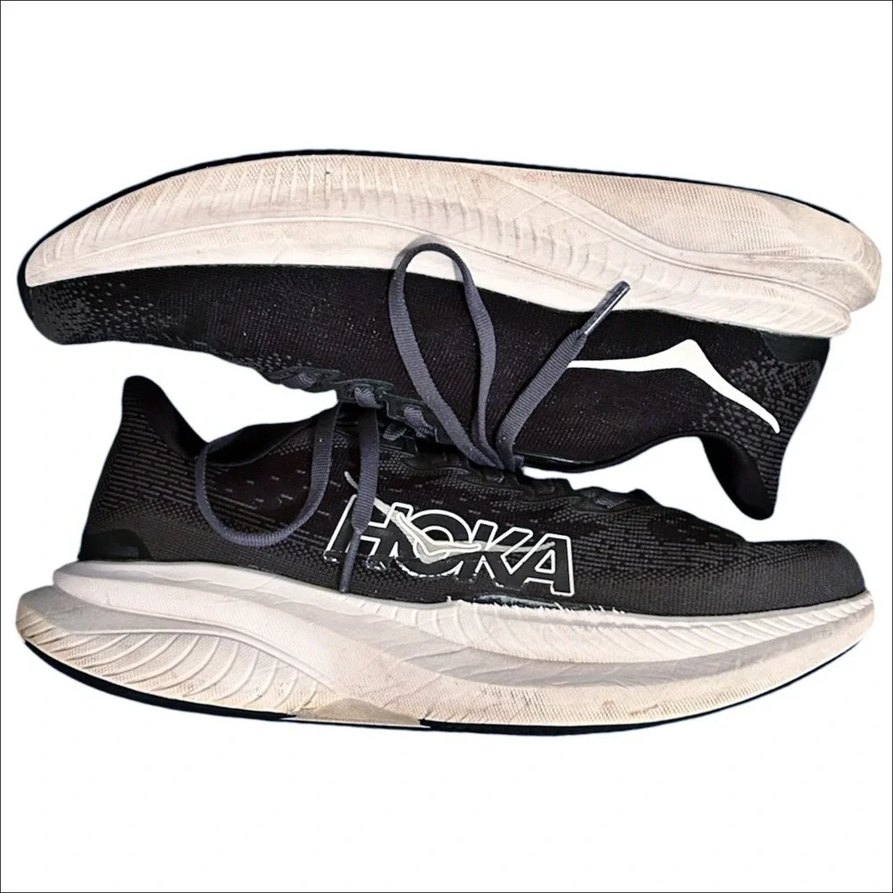 Hoka One One Mach 6 Running Shoes Womens 9 Black White Athletic Sneakers 1147810